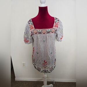 Johnny Was Baby Doll Blouse Size Small Cruise Ready